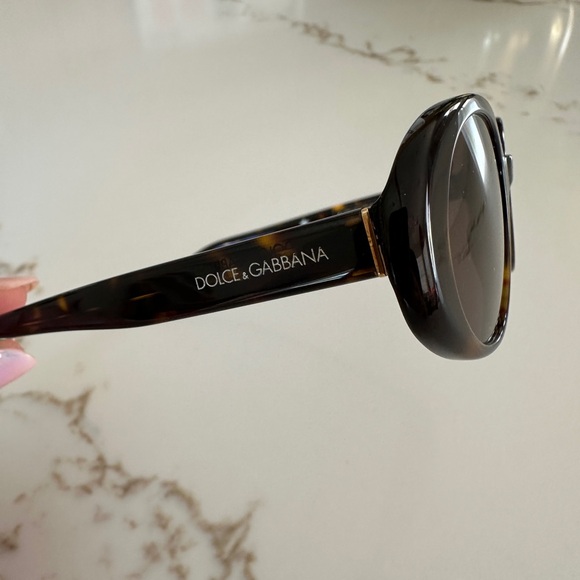 Dolce & Gabbana Women's Oval Tortoise Shell Sunglasses (Style #DG4443 Havana) - Picture 6 of 10